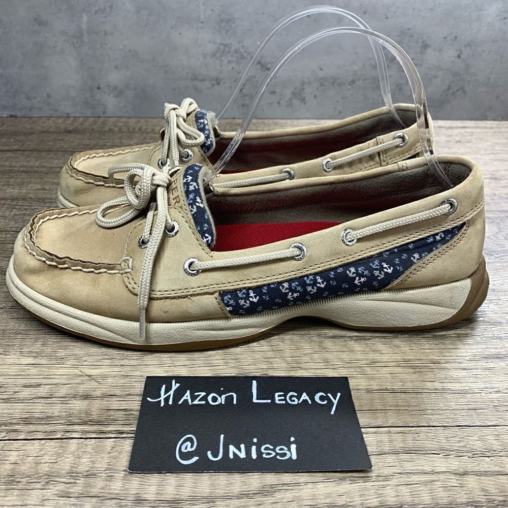 Sperry~Women's~Top-Sider‎ Tan Anchor Boat Shoes~Size 8 M
